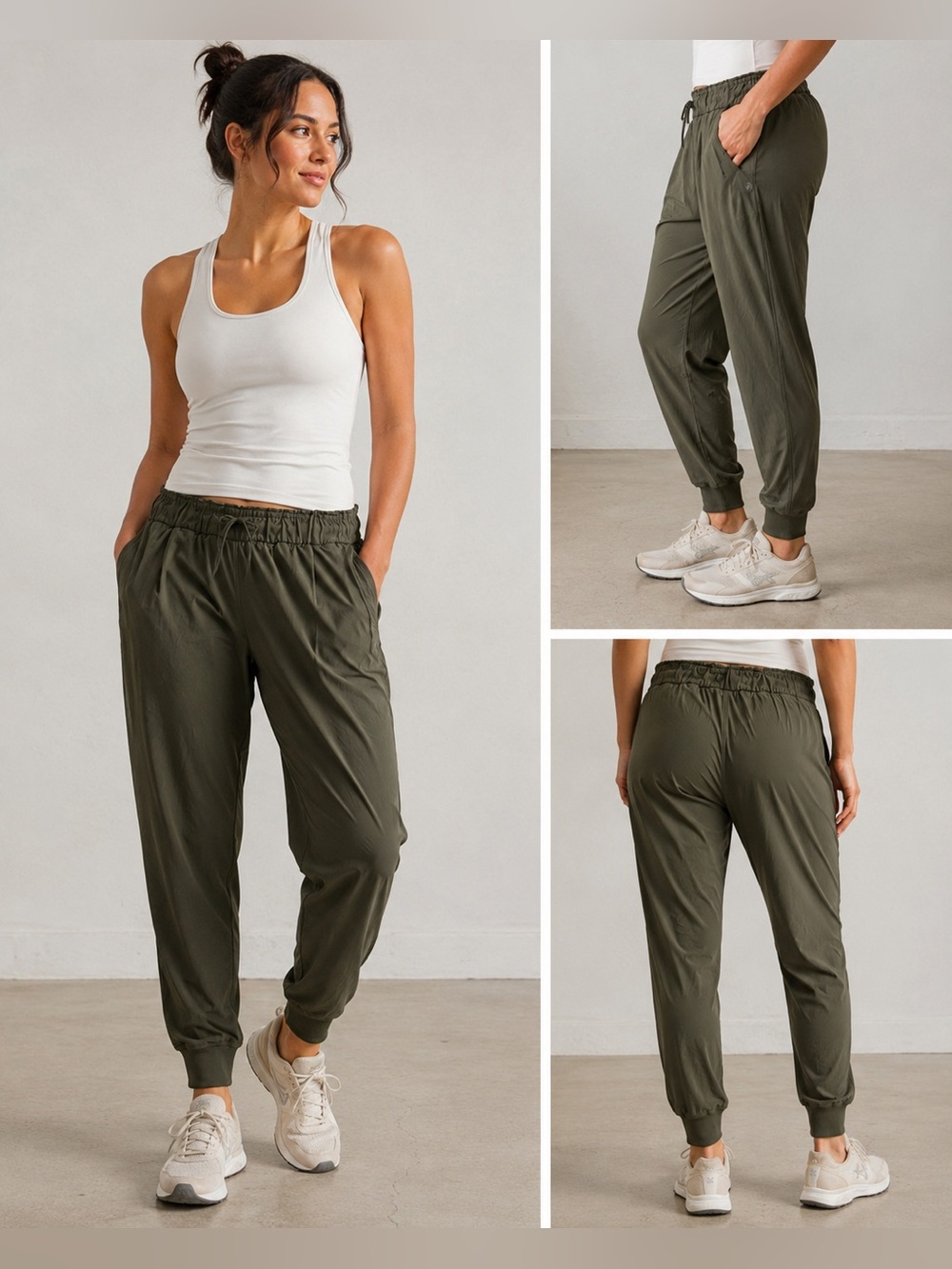 Lululemon Women’s Size 14 Olive Green Studio Jogger Pants Athleisure Lounge